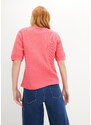 bonprix Pruhované triko ze strukturovaného žerzeje, krátký rukáv Pink