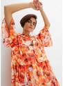 bonprix Šaty s volány, z recyklovaného polyesteru Béžová