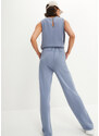 bonprix Velmi měkký Scuba jumpsuit, široké nohavice, rychleschnoucí Modrá