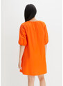 bonprix Šaty s řasením a polovičním rukávem Oranžová