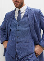 bonprix 3dílný oblek Slim Fit: sako, kalhoty, vesta Modrá