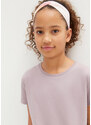 bonprix Dívčí tričko z organické bavlny (3 ks v balení) Fialová