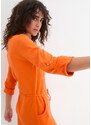 bonprix Šaty z těžké bavlny s kapsami, po kolena Oranžová