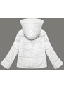 Volná dámská bunda v barvě ecru s kapucí Miss TiTi (2360)