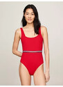 Dámské šaty na tělo SQUARE NECK ONE PIECE UW0UW05295XLG - Tommy Hilfiger