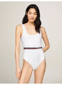 Dámské šaty na tělo SQUARE NECK ONE PIECE UW0UW05295YCF - Tommy Hilfiger