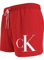 Pánské plavky SHORT DRAWSTRING KM0KM00967 XM9 červvené - Calvin Klein