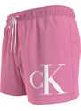 Pánské plavky SHORT DRAWSTRING KM0KM00967 TFZ růžové - Calvin Klein