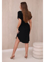 K-Fashion Viskózové šaty se zavazováním v pase černý