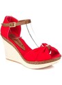 Fox Shoes Red Women's Wedge Heels Shoes