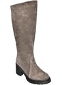 Fox Shoes Smoked Genuine Leather Suede Women's Thick Heeled Boots