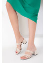 Soho Women's Beige Classic Heeled Shoes 18829