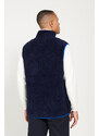 AC&Co / Altınyıldız Classics Men's Navy Blue Standard Fit Normal Fit High Neck Sherpa Fleece Vest
