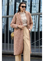 Bigdart Tan Oversize Long Boucle Coat 9127