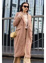 Bigdart Tan Oversize Long Boucle Coat 9127