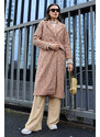 Bigdart Tan Oversize Long Boucle Coat 9127