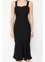 Trendyol Black Skirt Flounce Midi Woven Dress