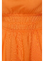 Trendyol Orange Skater/Ballet Opening Balloon Sleeve Midi Woven Dress