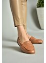 Fox Shoes S291070003 Camel Genuine Leather Flat Flat Shoe