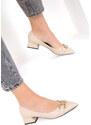 Soho Women's Beige Classic Heeled Shoes 18863