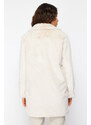 Trendyol Ecru Oversize Wide Cut Plush Coat