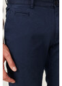 AC&Co / Altınyıldız Classics Men's Navy Blue Slim Fit Slim Fit Side Pocket Cotton Diagonal Patterned Flexible Trousers