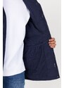 AC&Co / Altınyıldız Classics Men's Navy Blue Hooded Stand Collar Standard Fit Warm Windproof Coat