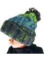 R-Spekt Dětský kulich MAXI PomPom beanie šedozelený - 52-56