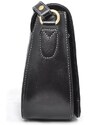 Luxusní kožená velká taška s klopou Katana K82369 01 černá