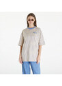 New Era Pinstripe Oversized T-Shirt UNISEX Stone/ Copen Blue