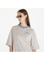 New Era Pinstripe Oversized T-Shirt UNISEX Stone/ Copen Blue