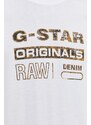 Bavlněné tričko G-Star Raw bílá barva, s potiskem