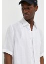 Lněná košile Marc O'Polo bílá barva, regular, s klasickým límcem