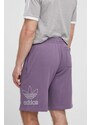 Bavlněné šortky adidas Originals fialová barva, IR8003