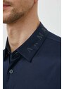 Bavlněná košile Armani Exchange tmavomodrá barva, regular, s klasickým límcem, 3DZC36 ZNAUZ