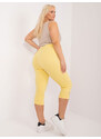 Fashionhunters Světle žluté látkové kalhoty velikosti 3/4 plus
