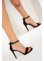 Soho Women's Black Satin Classic Heeled Shoes 14530