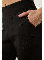 Happiness İstanbul Black Pocket Knitted Sports Leggings