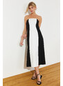 Trendyol Black A-Line Strapless Maxi Woven Dress with Detachable Straps