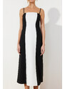 Trendyol Black A-Line Strapless Maxi Woven Dress with Detachable Straps