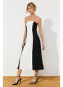 Trendyol Black A-Line Strapless Maxi Woven Dress with Detachable Straps