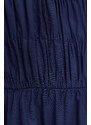 Trendyol Navy Blue Skirt Waist Opening Gipe Detail 100% Cotton Poplin Midi Woven Dress