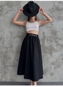 BİKELİFE Black Elastic Waist Parachute Skirt