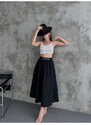 BİKELİFE Black Elastic Waist Parachute Skirt