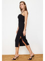 Trendyol Black Fitted Slit Maxi Woven Dress
