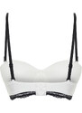 Trendyol White Micro Contrast Strap Lace Detail Knitted Bra