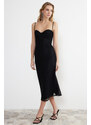 Trendyol Black Covered Lace Detailed Knitted Dress