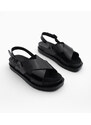 Marjin Women's Cross-Blade Daily Sandals Usre Black