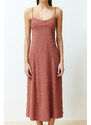 Trendyol Dried Rose A-line Midi Woven Strap Dress