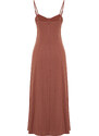 Trendyol Dried Rose A-line Midi Woven Strap Dress